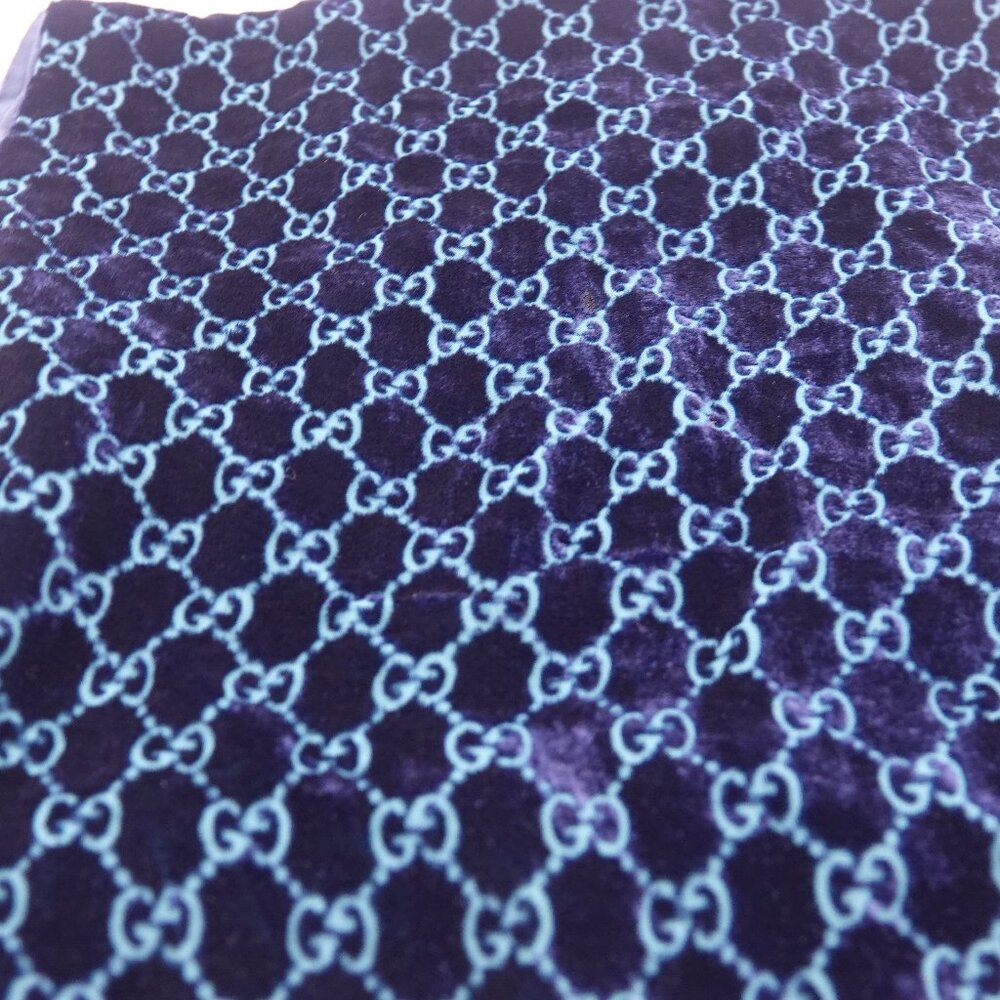 Gucci Tom Ford GG Monogram Velvet Scarf Blue and Turquoise